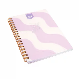 Cuaderno argollado tapa dura mediano 80 hojas cuadriculado Kiut soft girl era