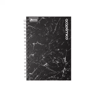 Cuaderno Argollado Tapa Dura Mediano 80 Hojas Linea Corriente  Cristales Negro