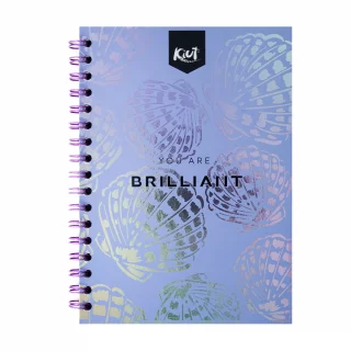 Cuaderno argollado tapa dura mediano 80 hojas línea corriente Kiut brilliant