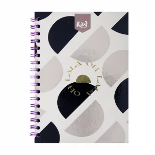 Cuaderno argollado tapa dura mediano 80 hojas línea corriente Kiut oh lala