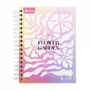 Cuaderno Argollado Tapa Dura Mediano Multimateria 7M Cuadriculado X-Presarte Flower Garden