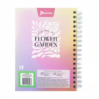 Cuaderno Argollado Tapa Dura Mediano Multimateria 7M Cuadriculado X-Presarte Flower Garden