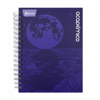 Cuaderno Argollado Tapa Dura Mediano Multimaterias 7M Cuadriculado Academico - Azul Luna