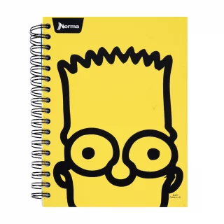 Cuaderno Argollado tapa dura mediano Multimaterias 7M Cuadriculado Los Simpsons - Bart