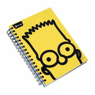 Cuaderno Argollado tapa dura mediano Multimaterias 7M Cuadriculado Los Simpsons - Bart