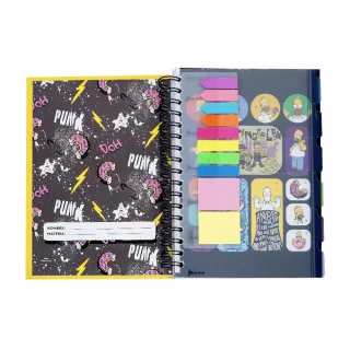 Cuaderno Argollado tapa dura mediano Multimaterias 7M Cuadriculado Los Simpsons - Eating