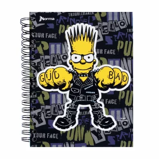 Cuaderno Argollado tapa dura mediano Multimaterias 7M Cuadriculado Los Simpsons - Gud-Bad
