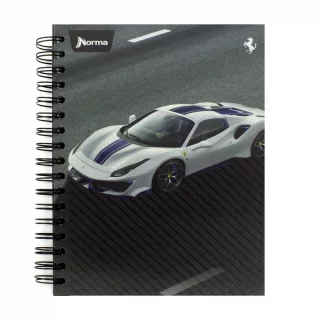 Cuaderno Argollado Tapa Dura Mediano Multimaterias 7M Mixto Ferrari - 458 Blanco