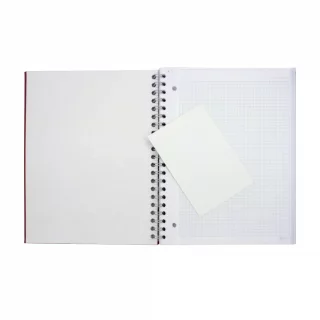 Cuaderno Argollado Tapa Dura Platino Grande 80 Hojas Cuadriculado Jean Book Tela Real - Rojo