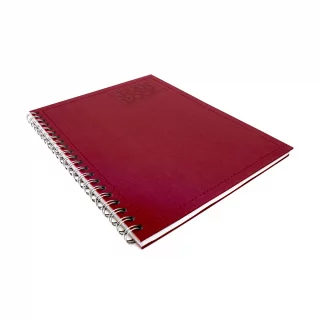 Cuaderno Argollado Tapa Dura Platino Grande 80 Hojas Cuadriculado Jean Book Tela Real - Rojo