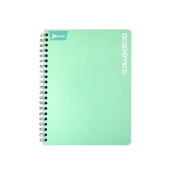 Cuaderno Argollado Tapa Flexible Grande 80 Hojas Cuadriculado Academico Verde Menta