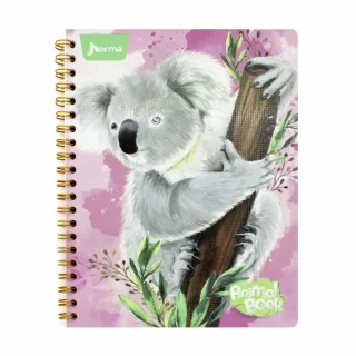 Cuaderno Argollado Tapa Flexible Grande 80 Hojas Cuadriculado Animal Book Koala
