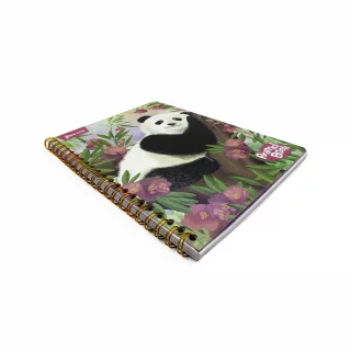 Cuaderno Argollado Tapa Flexible Grande 80 Hojas Cuadriculado Animal Book Panda