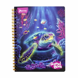 Cuaderno Argollado Tapa Flexible Grande 80 Hojas Cuadriculado Animal Book Tortuga