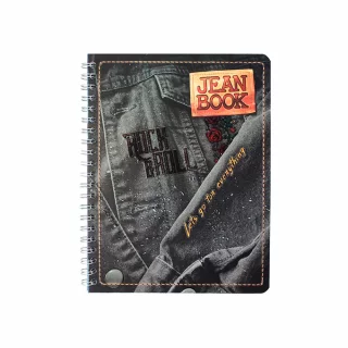 Cuaderno Argollado Tapa Flexible Grande 80 Hojas Cuadriculado Jean Book Rock & Roll