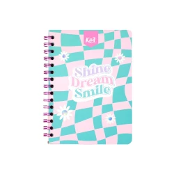 Cuaderno Argollado Tapa Flexible Pequeño 80 Hojas Cuadriculado Kiut Shine Dream Smile