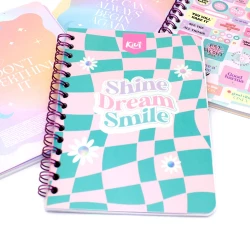Cuaderno Argollado Tapa Flexible Pequeño 80 Hojas Cuadriculado Kiut Shine Dream Smile