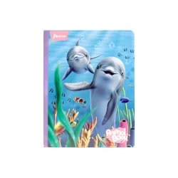 Cuaderno Cosido  100 Hojas Cuadriculado Animal Book Delfines