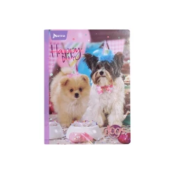 Cuaderno Cosido  100 Hojas Cuadriculado Dogs Happy