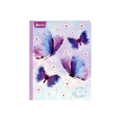 Cuaderno Cosido  50 Hojas Cuadriculado Animal Book Mariposas