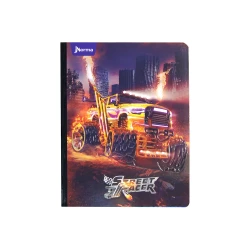 Cuaderno Cosido  50 Hojas Doble Linea Street Racer Monster Amarillo