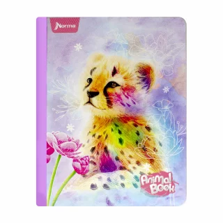 Cuaderno Cosido 100 Hojas Cuadriculado Animal Book Guepardo Baby