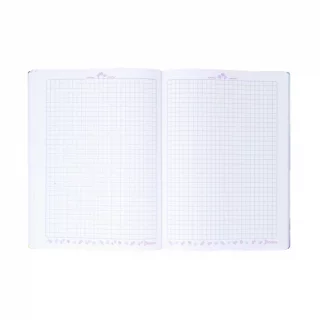 Cuaderno cosido 100 hojas cuadriculado Bonequinhas - patinaje