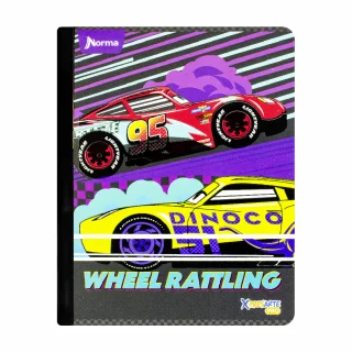 Cuaderno Cosido 100 Hojas Cuadriculado Cars Wheel Ratling