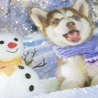 Cuaderno Cosido 100 Hojas Cuadriculado Dogs Winter Wonderland