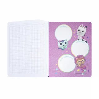 Cuaderno cosido 100 hojas cuadriculado Gabby´s Dollhouse - here for the hugs
