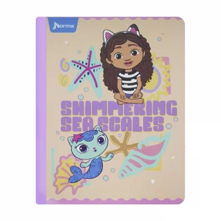 Cuaderno cosido 100 hojas cuadriculado Gabby´s Dollhouse - sea scales