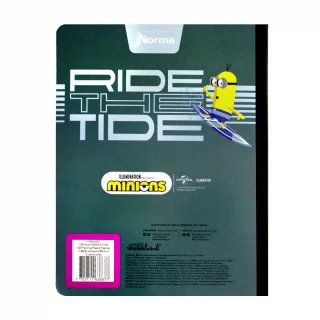 Cuaderno Cosido 100 Hojas Cuadriculado Minions Ride The Tide