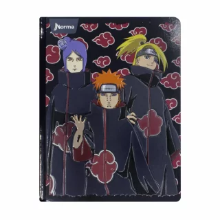 Cuaderno Cosido 100 Hojas Cuadriculado Naruto Akatsuki