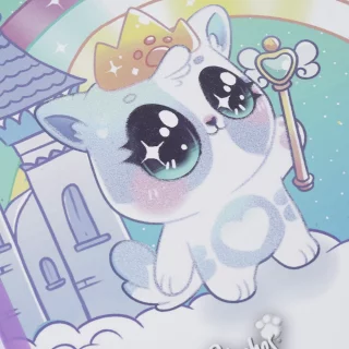 Cuaderno Cosido 100 Hojas Cuadriculado Peluches Fantasy - Gato Arco Iris