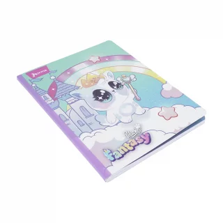 Cuaderno Cosido 100 Hojas Cuadriculado Peluches Fantasy - Gato Arco Iris
