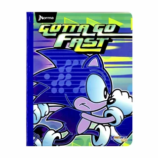 Cuaderno Cosido 100 Hojas Cuadriculado Sonic - Go Fast