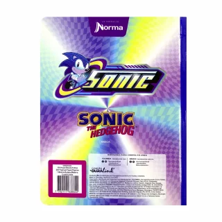 Cuaderno Cosido 100 Hojas Cuadriculado Sonic - Speed