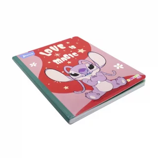 Cuaderno Cosido 100 Hojas Cuadriculado Stitch Love Is Magic