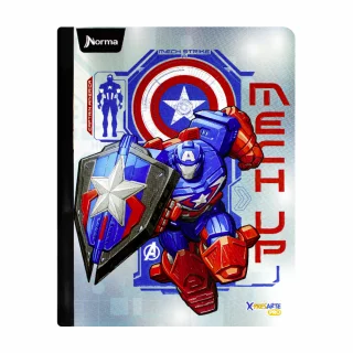 Cuaderno Cosido 100 Hojas Cuadriculado The Avengers Capitan Escudo