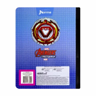 Cuaderno Cosido 100 Hojas Cuadriculado The Avengers Iron Man Fondo Azul