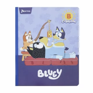 Cuaderno Cosido 100 Hojas Cuadritos B Cuadros 10Mm Bluey - Caña Con Queso