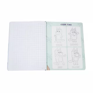 Cuaderno Cosido 100 Hojas Cuadritos B Cuadros 10Mm Bluey - Caña Con Queso