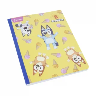 Cuaderno Cosido 100 Hojas Cuadritos B Cuadros 10Mm Bluey - Helados