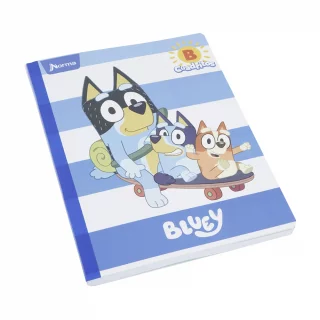 Cuaderno Cosido 100 Hojas Cuadritos B Cuadros 10Mm Bluey - Patineta