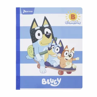 Cuaderno Cosido 100 Hojas Cuadritos B Cuadros 10Mm Bluey - Patineta