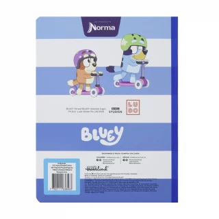Cuaderno Cosido 100 Hojas Cuadritos B Cuadros 10Mm Bluey - Patineta