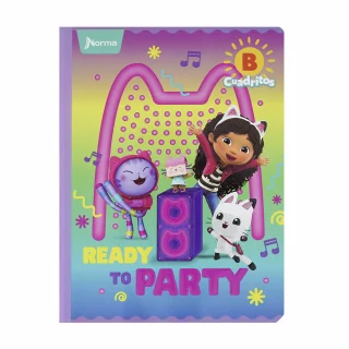 Cuaderno cosido 100 hojas cuadritos b cuadros 10mm Gabby´s Dollhouse - ready to party