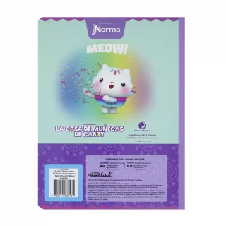 Cuaderno cosido 100 hojas cuadritos b cuadros 10mm Gabby´s Dollhouse - ready to party