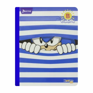 Cuaderno Cosido 100 Hojas Cuadritos B Sonic - Franjas Azules