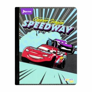 Cuaderno Cosido 100 Hojas Doble Linea Cars Speedway